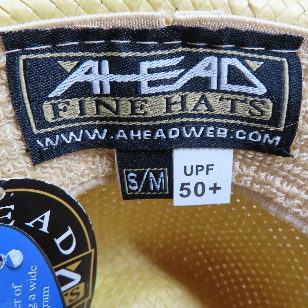 Ahead Fine Hats S/M Dancing Rabbit Golf Club Panama 50+ Yellow‎ Straw NEW